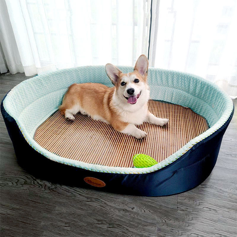 Oval Dog Bed with Raised Rim