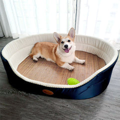 Oval Dog Bed with Raised Rim