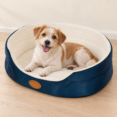 Oval Dog Bed with Raised Rim