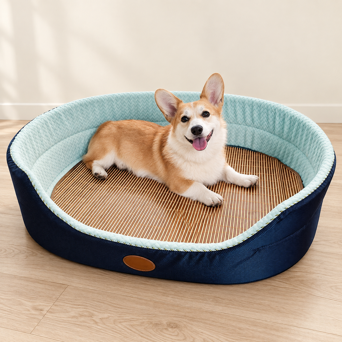 Oval Dog Bed with Raised Rim