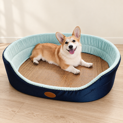 Oval Dog Bed with Raised Rim